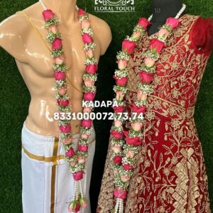 Elegant Pink and Red Rose Wedding Garlands | Perfect for Bride & Groom