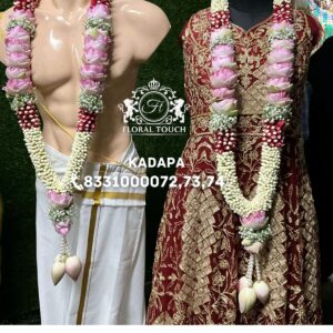 Exquisite Lotus and Jasmine Wedding Garland Set | Luxurious Handcrafted Floral Malas