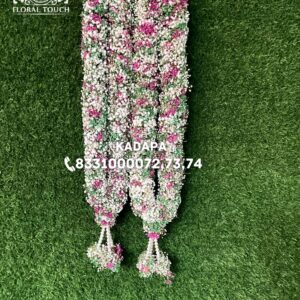 Exquisite Baby’s Breath and Pink Floral Wedding Garland for Timeless Elegance
