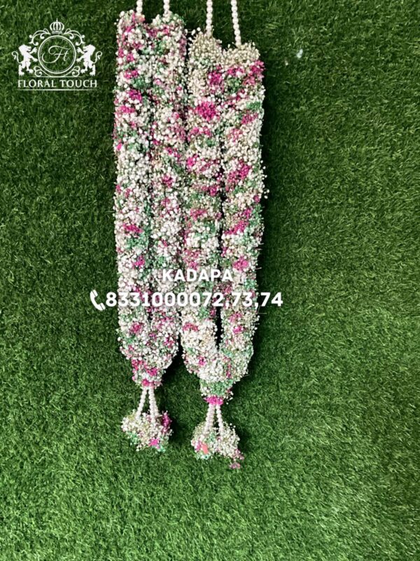 Exquisite Baby’s Breath and Pink Floral Wedding Garland for Timeless Elegance
