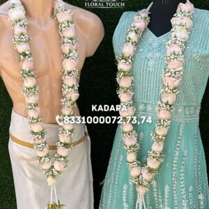Soft Pink Rose and Baby’s Breath Wedding Garland