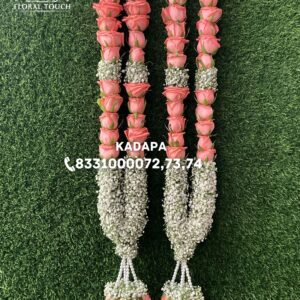 Elegant Pink Rose & Baby’s Breath Wedding Garlands