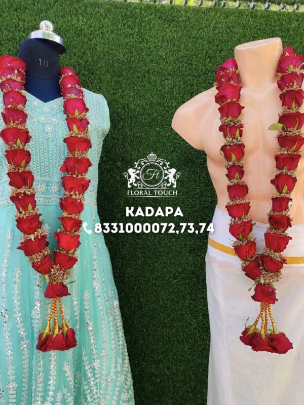 Exquisite Red Rose Wedding Garlands - Image 2