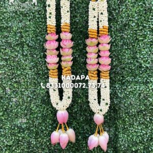 Handcrafted Lotus Garlands for the Radiant Couple