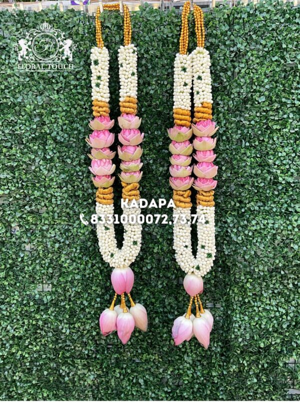 Handcrafted Lotus Garlands for the Radiant Couple
