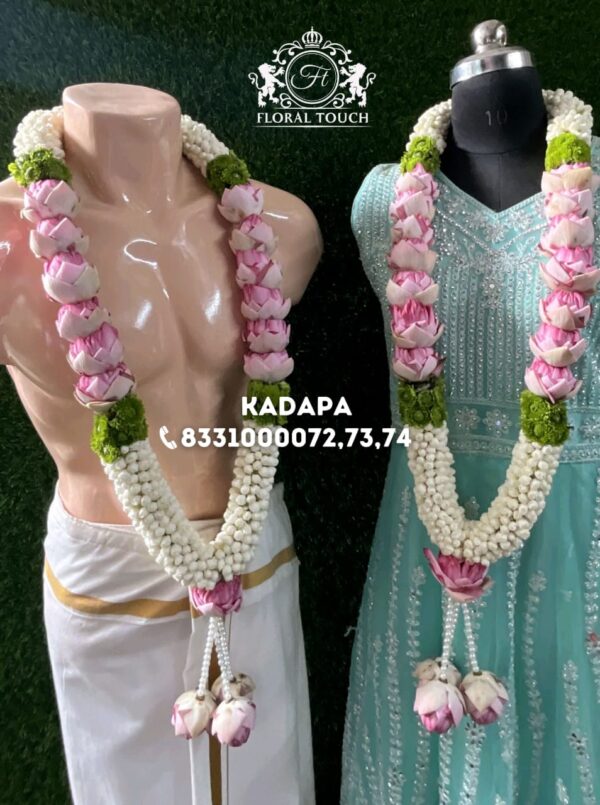 Handcrafted Lotus Garlands for Wedding Bliss - Image 2