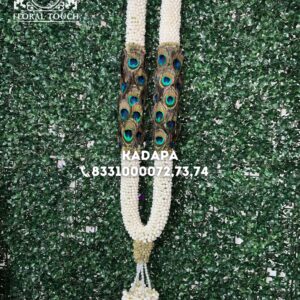 Handcrafted Garland with Peacock Feathers