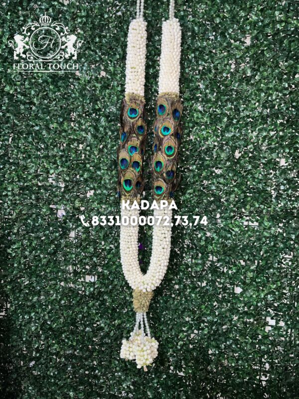 Handcrafted Garland with Peacock Feathers