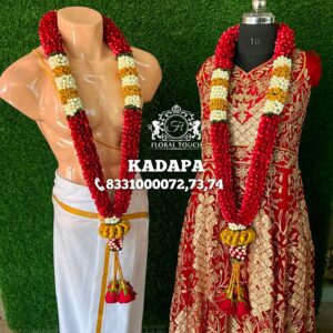 Floral Touch Red Rose Wedding Mala with Tassels