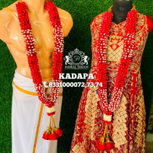 Floral Touch Red Rose Wedding Mala with Tassels