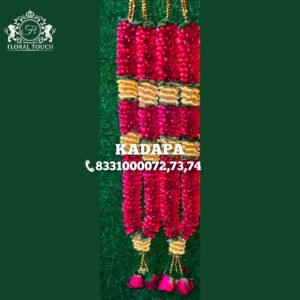 Floral Touch Red Rose and Gold Wedding Mala with Tassels