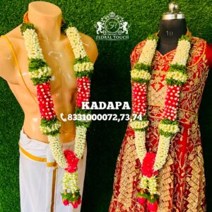Jasmine, Rose, and Green Leaf Wedding Garland Set