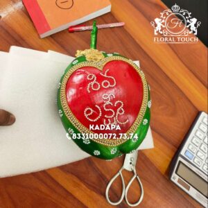 Handmade Telugu Wedding Coconut with Decorative Stone Work