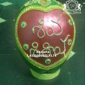 Handcrafted Telugu Wedding Coconut with Elegant Stone Work