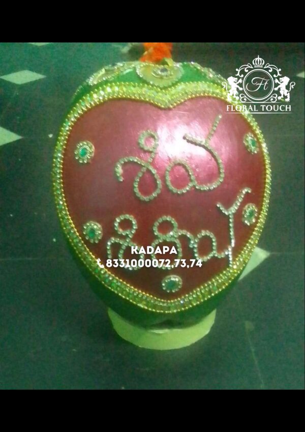 Handcrafted Telugu Wedding Coconut with Elegant Stone Work