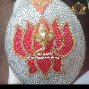 Luxury Ganesh Embellished Wedding Coconut | Crystal Lotus Decor