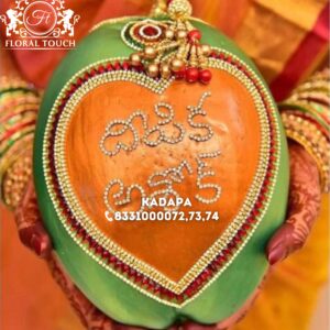 Heart Design Wedding Coconut | Customized Pelli Koduku Pooja Coconut