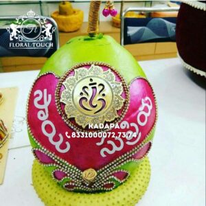 Lord Ganesha Embellished Wedding Coconut | Designer Pelli Koduku Coconut