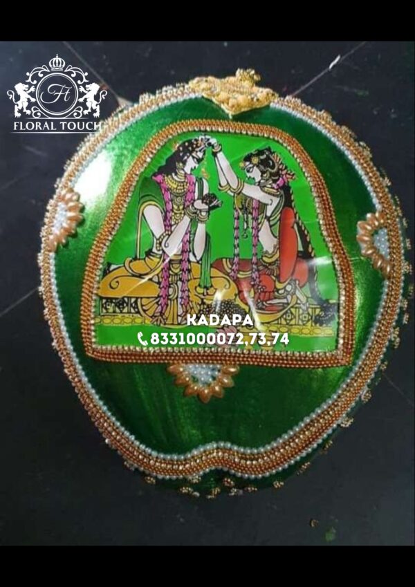 Wedding Scene Decorated Coconut for Marriage & Pooja