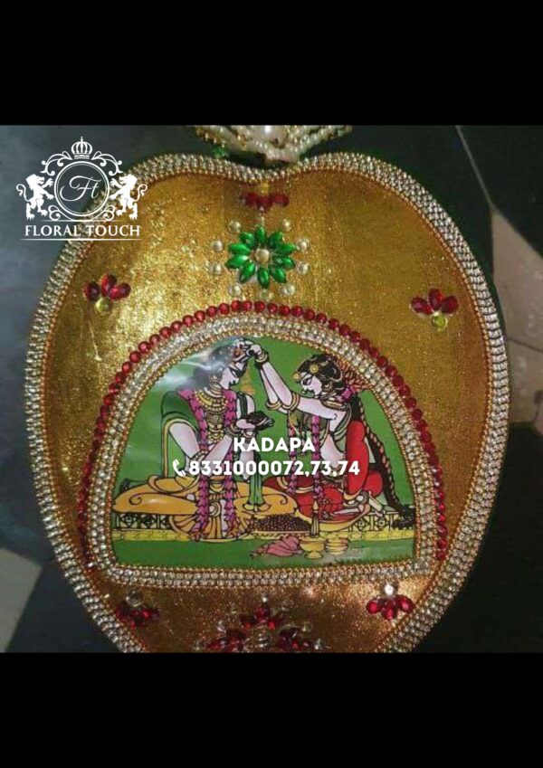 Handcrafted Pelli Kobbari Bondam with Traditional Wedding Artwork | Decorative Tender Coconut