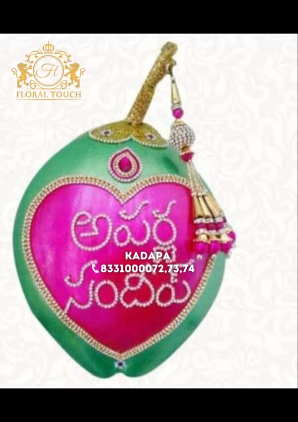 Decorated Coconut for Weddings & Poojas | Luxury Coconut Decoration