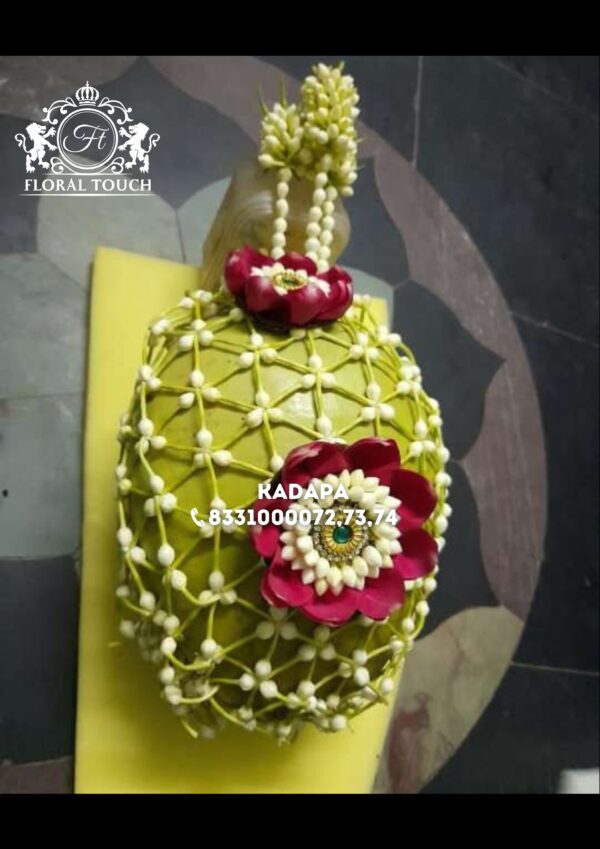Elegant Floral Decorated Coconut for Wedding and Pooja Ceremonies