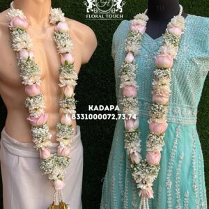 Pastel Pink Rose and White Floral Wedding Garland Set