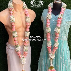Light Pink Rose and White Floral Wedding Garland