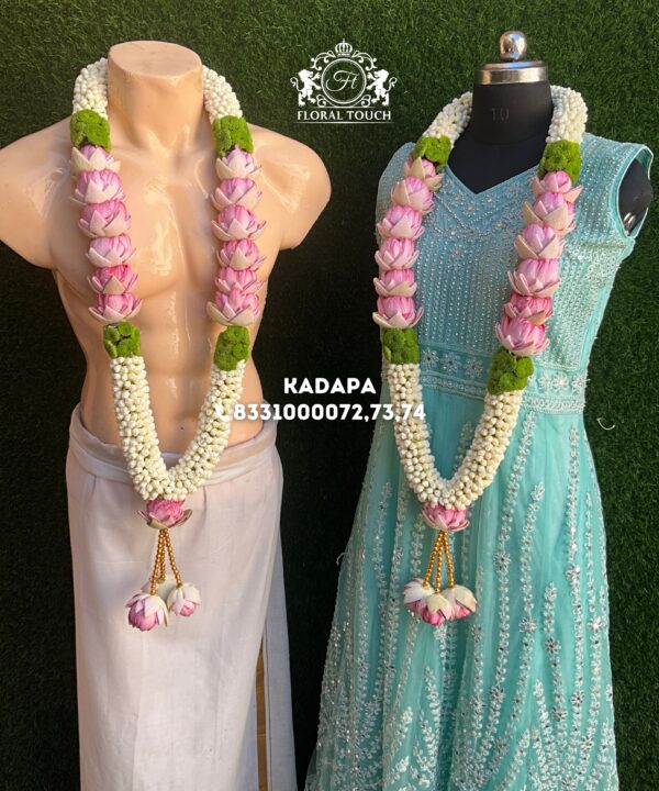 Elegant Lotus and Jasmine Wedding Garland