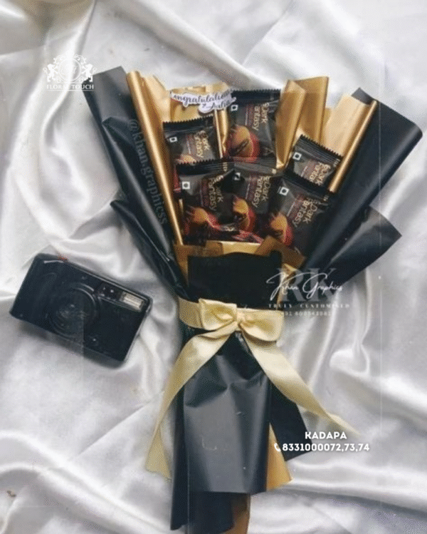 Elegant Dark Fantasy Chocolate Bouquet | Luxury Sweet Gift Arrangement