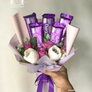Elegant Cadbury Dairy Milk Chocolate and Mixed Flower Bouquet