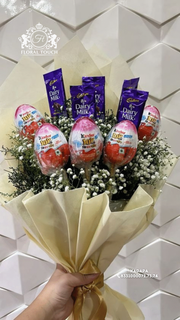 Kinder Joy & Dairy Milk Chocolate Bouquet – Sweet Surprise Gift