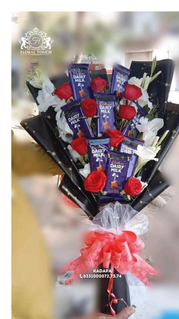 Dairy Milk & Red Rose Chocolate Bouquet – Elegant Gift for Any Occasion