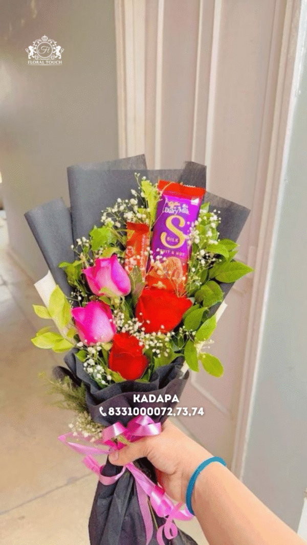 Mini Mixed Rose & Dairy Milk Silk Chocolate Bouquet – Sweet & Simple Gifting Surprise