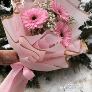 Charming Pink Daisy Bouquet – Elegant Floral Gift by Floral Touch Kadapa