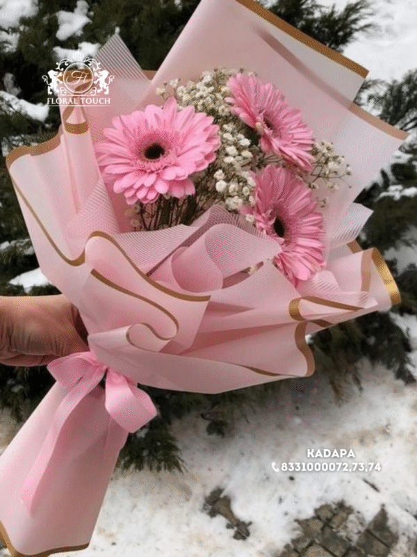 Charming Pink Daisy Bouquet – Elegant Floral Gift by Floral Touch Kadapa