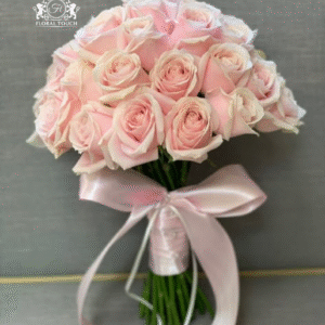 Elegant Light Pink Rose Hand-Tied Bouquet – Floral Touch Kadapa