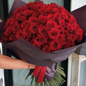 Luxury 100 Red Roses Bouquet – Grand Romantic Surprise by Floral Touch Kadapa